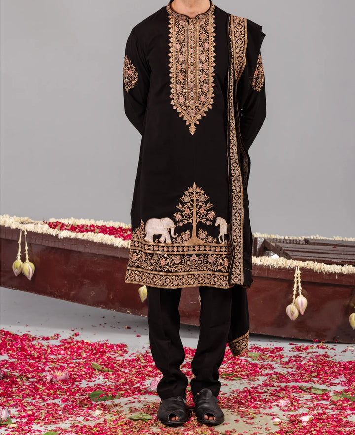 German Thread Adition Kurta pyjama With Dupatta
