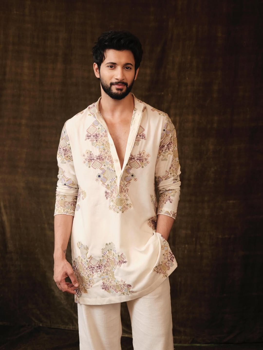 ROHIT SARAF IVORY EMBROIDERY KURTA PAJAMA SET