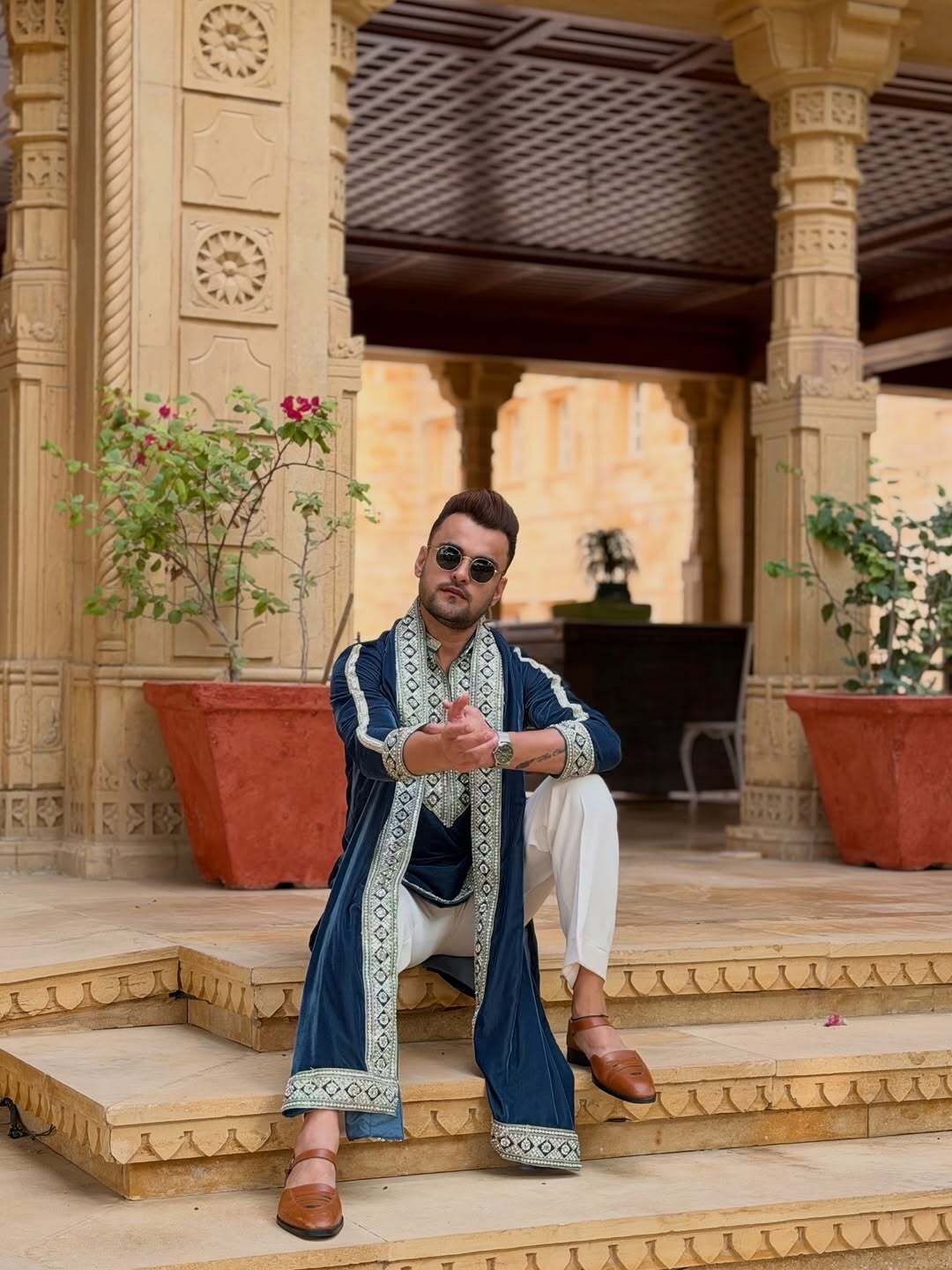 Neavy Blue Kurta Pant With matching Dupatta Set