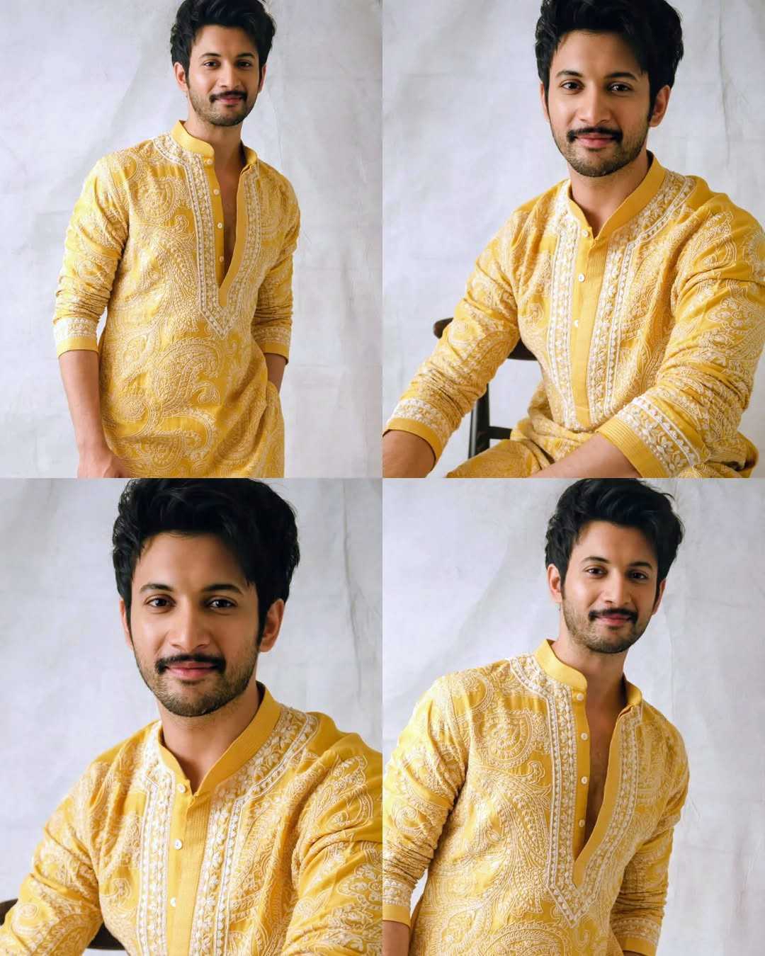 Yellow Mustard Parrot Chanderi Kurta Set