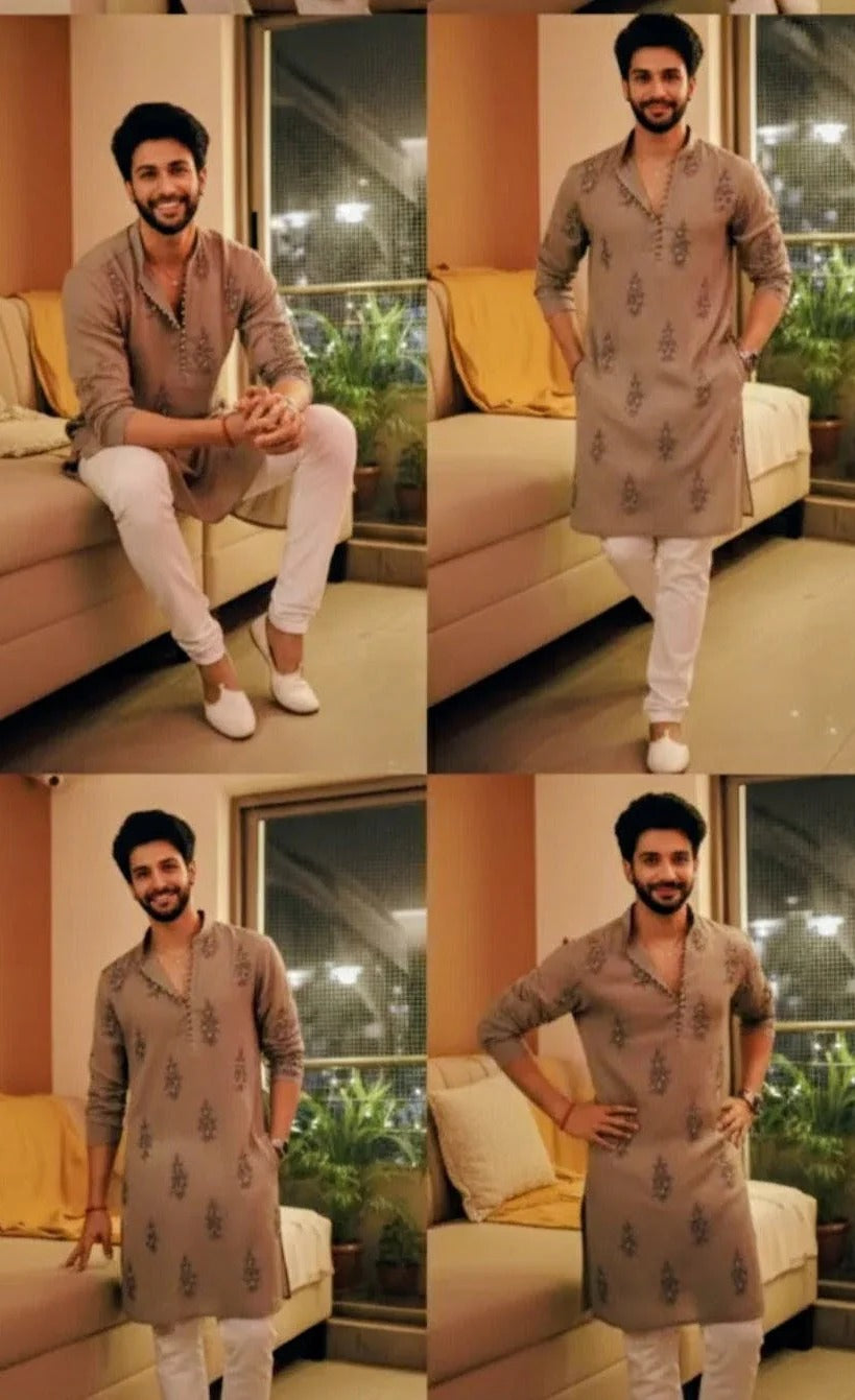 Moss Chanderi handloom Power Paisley Kurta Set