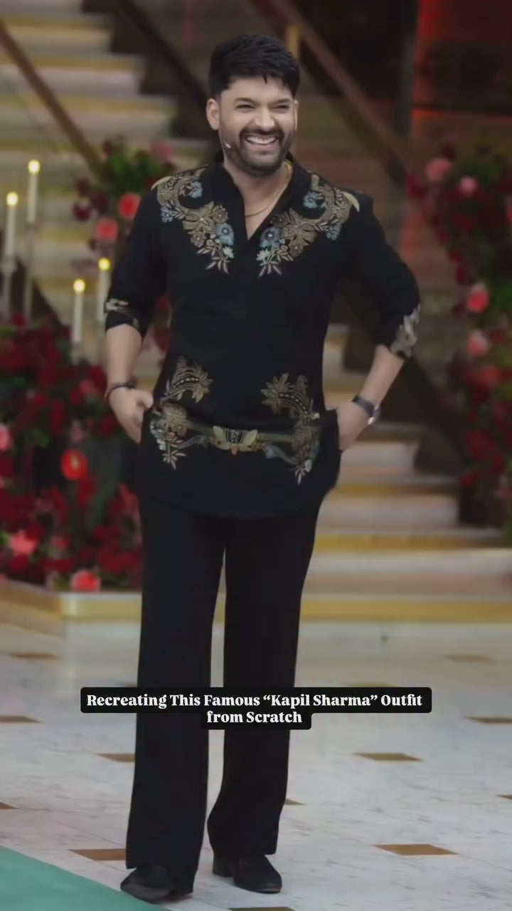 Kapil Sharma Signature Kurta Pant with Embroidery in Armani Fabrics