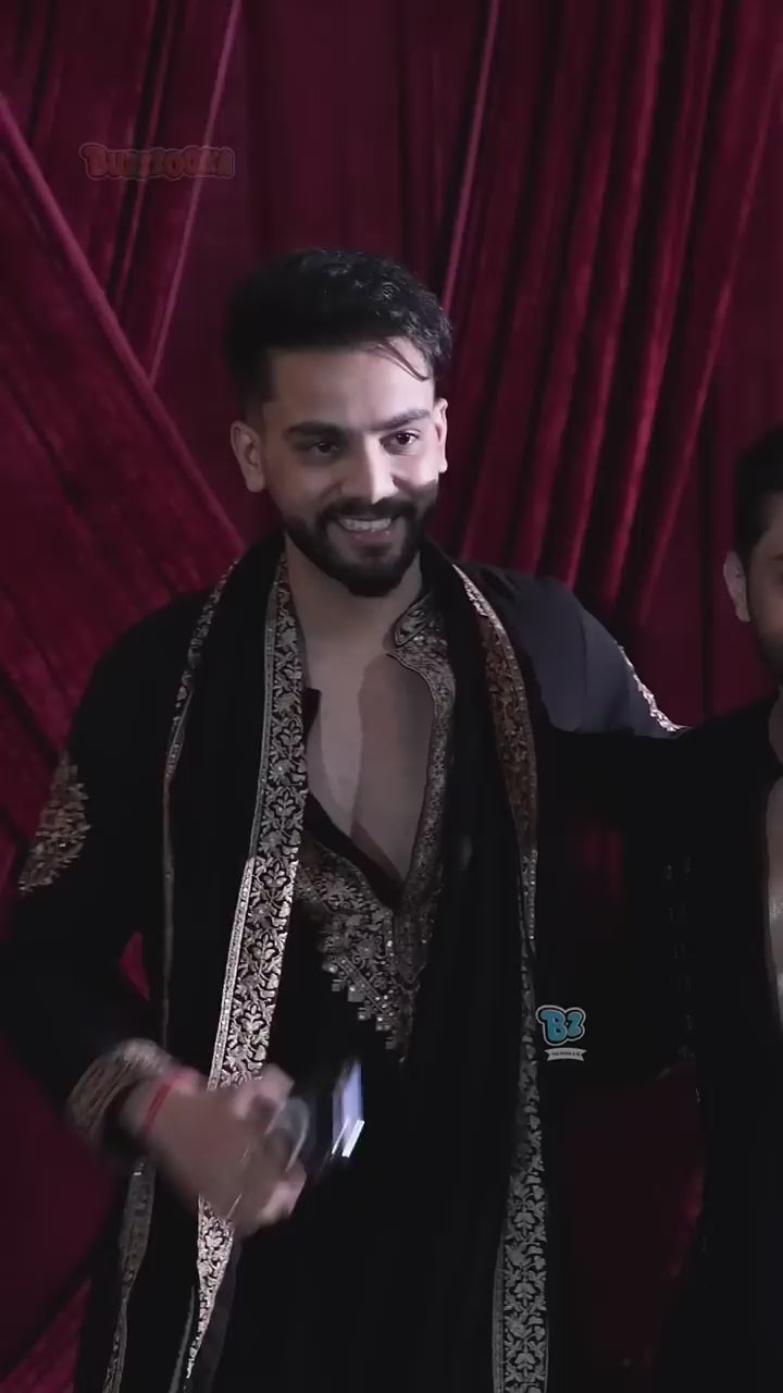 Elvish Yadav Crafted Georgette Black kurta pajama with dupatta