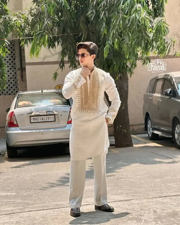 Designer Luxury Embroidered Kurta With Pant Set